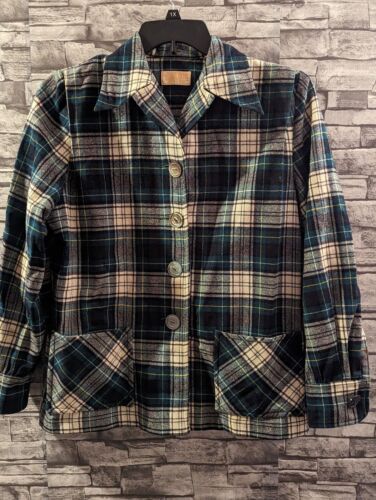 Pendleton 100% Virgin Wool Button Down Long Sleeve Plaid Shirt Womens XL - Picture 2 of 8