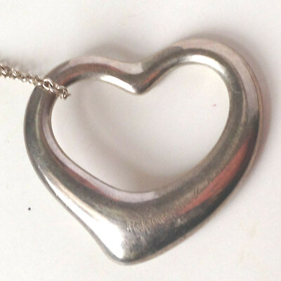 Tiffany Large size Silver Heart Elsa Peretti Open HEART