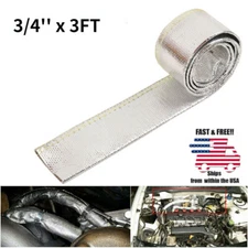 Metallic Heat Shield Sleeve Insulated Wire Hose Cover Wrap Loom Tube 3/4" 3 Ft