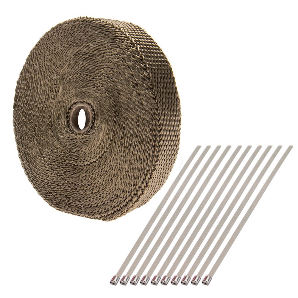 Titanium 1" 50FT Exhaust Header Heat Wrap Trap Motorcycle Fiberglass