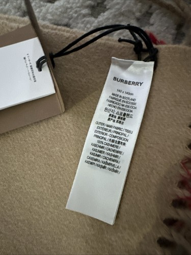 Auth. NEW BURBERRY Beige UNI HALF MEGA Check Cashmere Reversible Throw Blanket - Picture 7 of 9