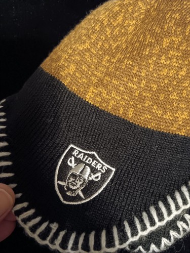 Raiders Football Head Knit Hat with Pom Toddler Size - Picture 6 of 9