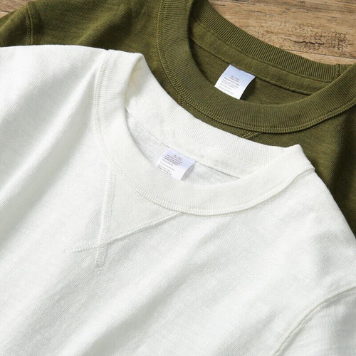 Men's Retro Heavyweight Us Slub Cotton Gusset Tubular Short Sleeve T-Shirt - Picture 4 of 30