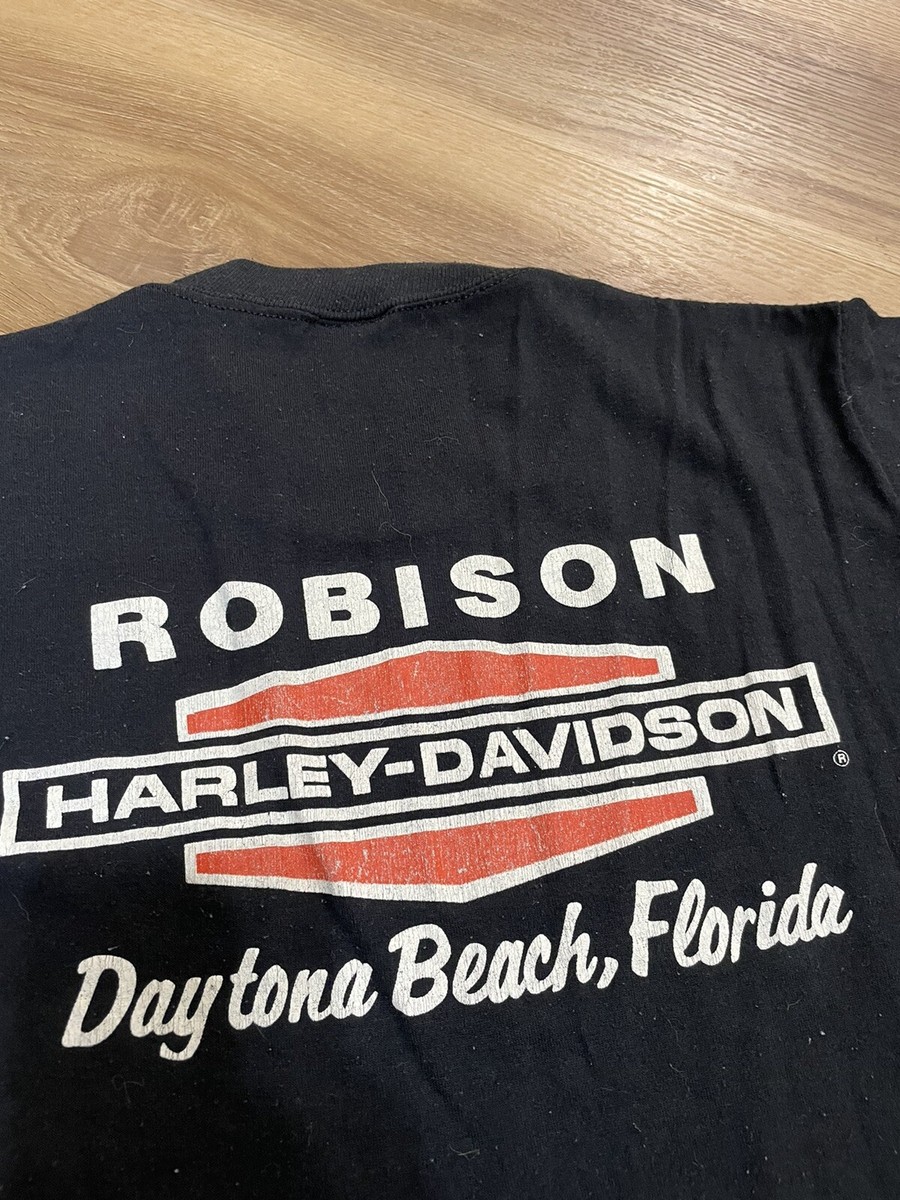 Vintage Harley Davidson Shirt 3d 80s Daytona Jerzees Sz M Black