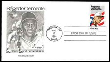 BASEBALL ROBERTO CLEMENTE PUERTO RICO LEGEND 1984  ARTMASTER CACHET  FDC UNADDR