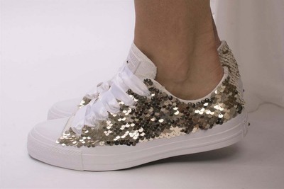 gold sequin chucks