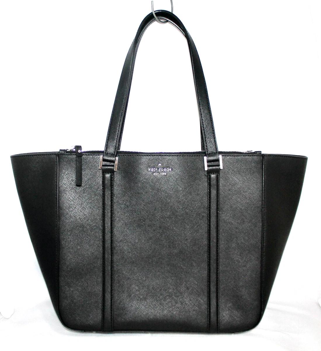 KATE SPADE Newbury Lane Briar Large Tote Black Crossgrain Leather WKRU7109  | eBay