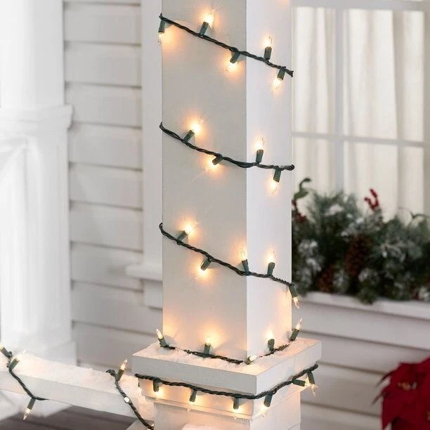 Holiday Time Indoor Outdoor Clear Mini Christmas Lights 59' 300 Count Green Wire - Image 3 of 4