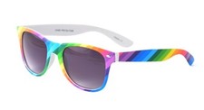  NEW Unisex '80s Retro Rainbow Print Sunglasses Pride LGBTQ