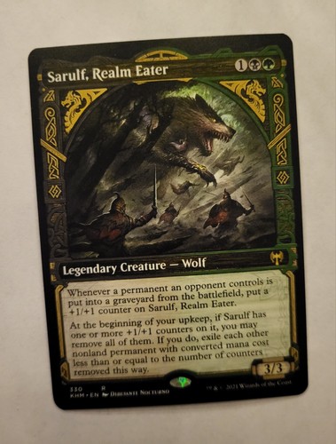 MTG Sarulf Realm Eater Showcase 330 KHM Kaldheim Rare 2021 Magic Gathering ENG