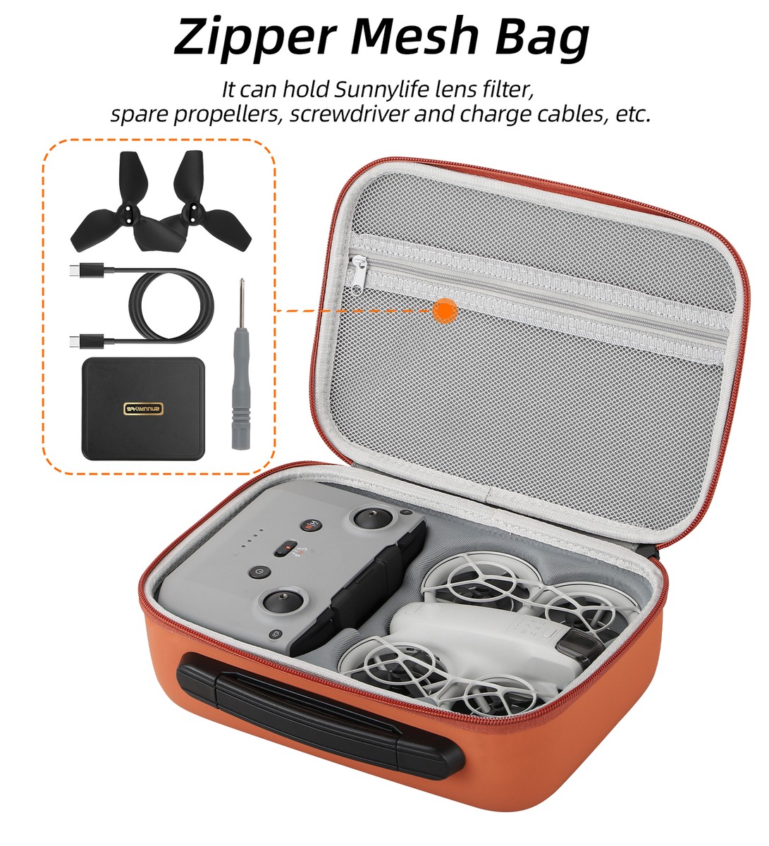 Porseejie DJI Neo Portable Hard Shell Case Waterproof Storage Bag For...