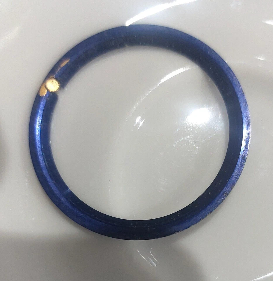 Moldura de inserção genuína Rolex 16808/03 Submariner azul e dourada - Imagem 2 de 2