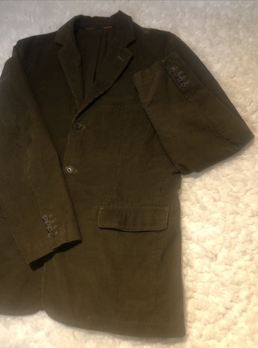 J Crew Herren Cord Sakko Blazer Olivgrün Großes 100% Baumwolle Kerb Revers - Bild 4 von 14