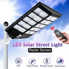 2000W Commercial LED Solar Street Light 99000000LM Parking Lot Road Garden Lamp
