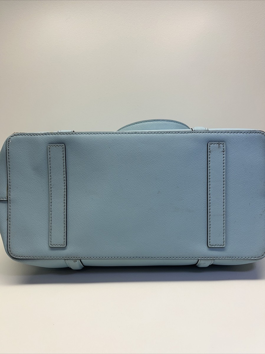 Kate Spade Large Light Blue Tote Bag Leather With Gold Accents | eBay