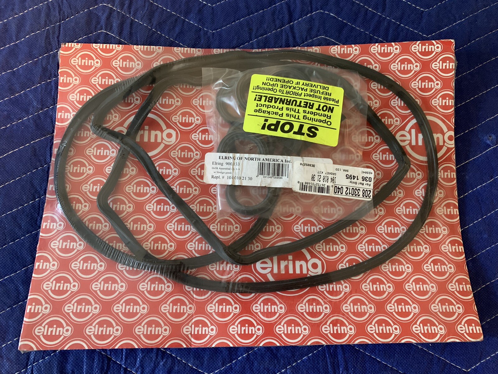NOS Mercedes Elring W124 300 Engine Valve Cover Seal Gasket Set Kit