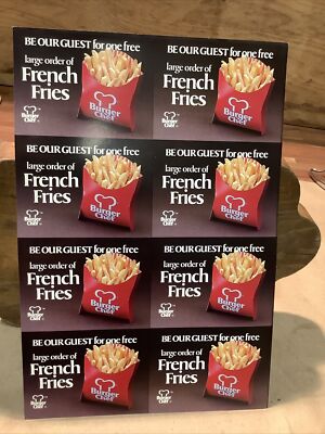 Uncut 1979 Large French Fries Sheet Burger Chef Coupons INV-AA48-C
