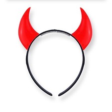 RED DEVIL HORNS HEADBAND Halloween Ladies Girls Fancy Dress Accessory UK