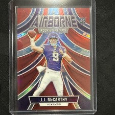 2024 Panini Rookies & Stars - Airborne J.J. McCarthy #A-JMY Red /99 (RC)