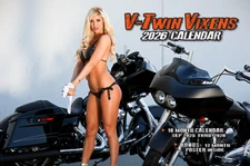 2026 V-TWIN VIXENS  HARLEY MOTORCYCLE WALL CALENDAR babes dream girls biker USA