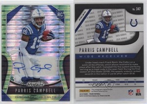 2019 Panini Prizm Rookies Neon Green Pulsar Rookie Parris Campbell #347 Auto RC