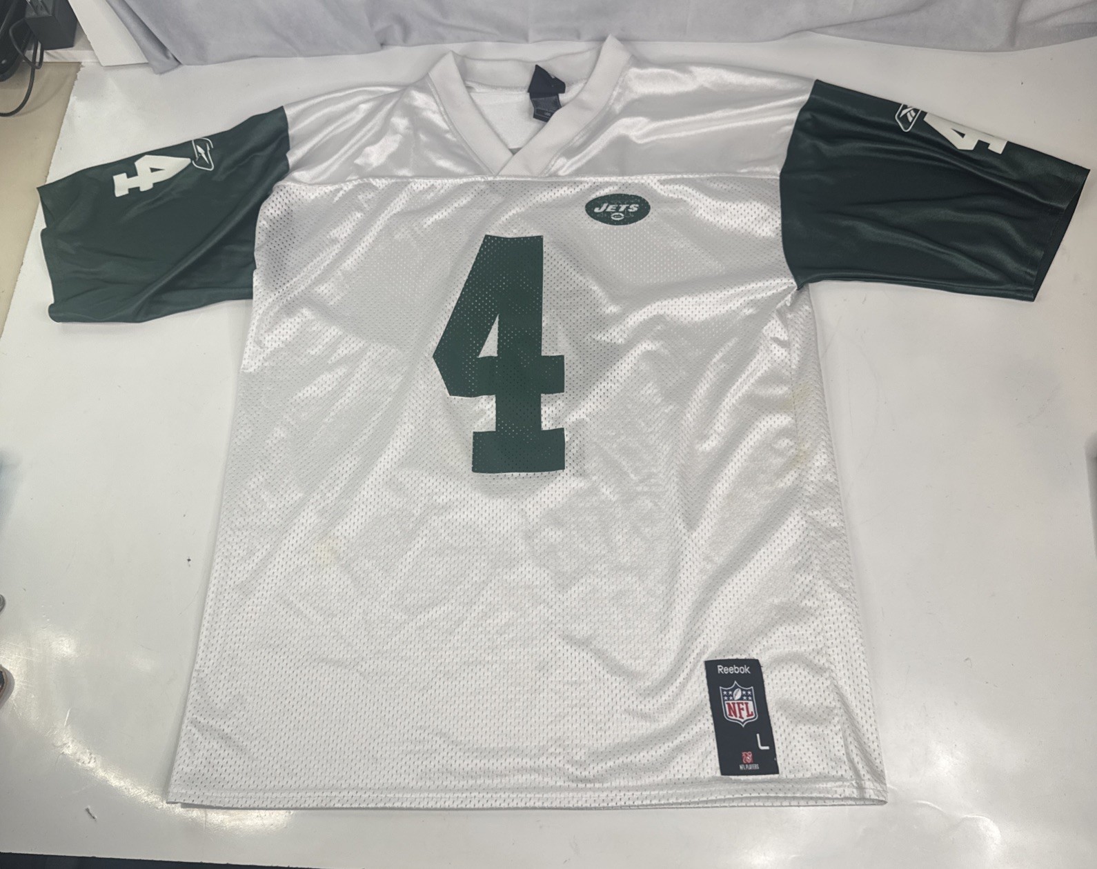 Brett Favre New York Jets NFL Reebok Authentic Jersey Mens Size L
