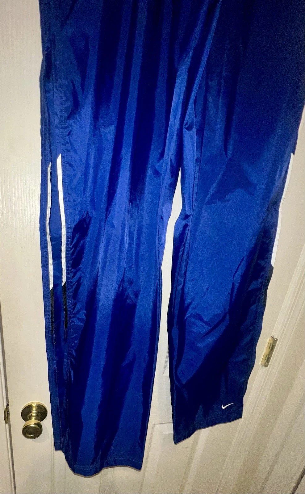 Nike Rain Pants Mens XL BLUE Waterproof Elastic Waist Zip Mint