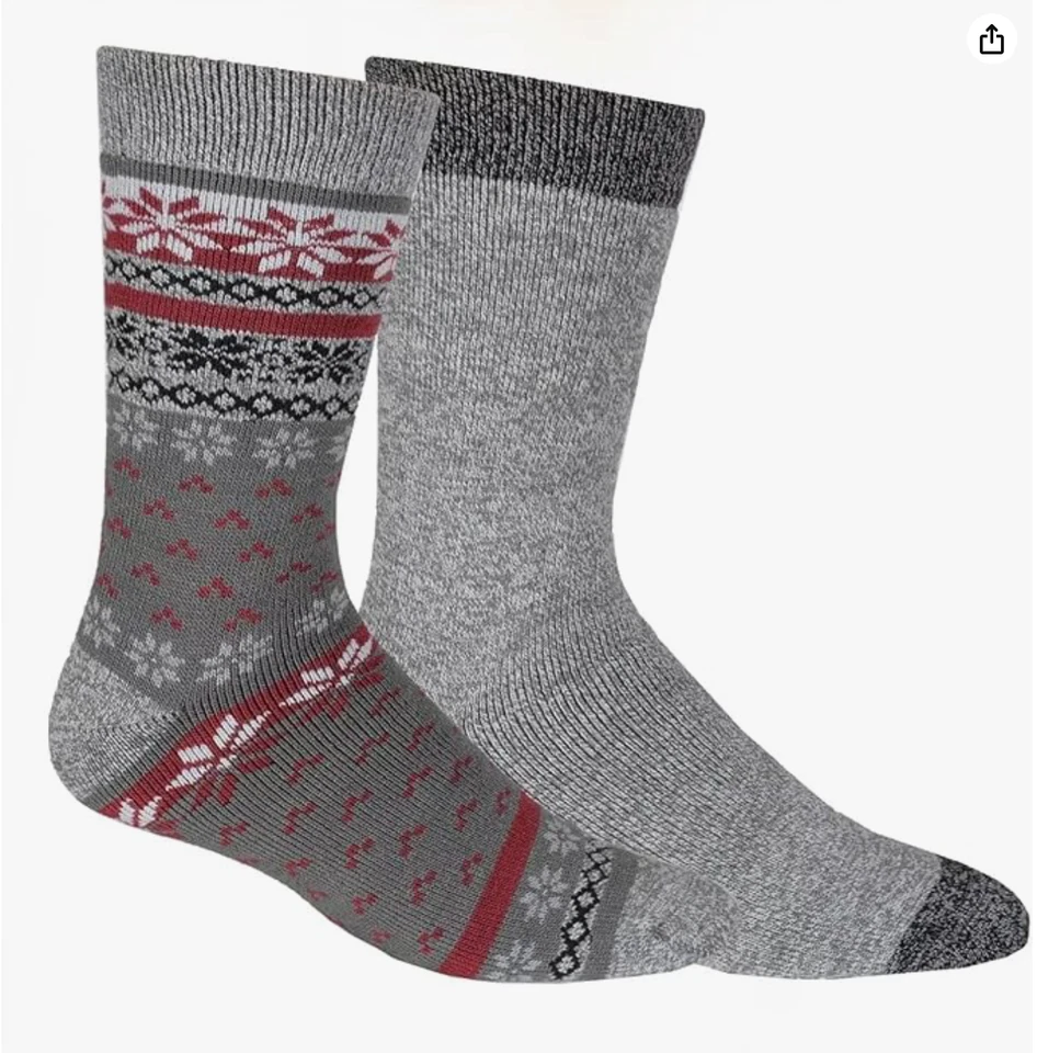 Мужские Columbia средний вес флисовая подкладка тепловой Crew носки (серый FAIRISLE) - Изображение 4 из 4