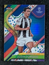 2024-25 Topps Finest UEFA DUSAN VLAHOVIC 12/75 Blue Refractor SP Juventus #6
