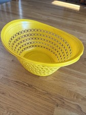 Vintage yellow FESCO Laundry basket Plastic With Small Circles