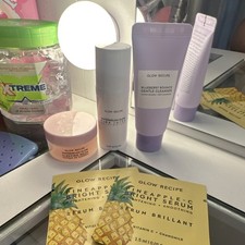 Glow Recipe Skin Care Set Cleanser Moisturizer Mask Serum Watermelon Pineapple