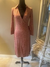 AMAZING!!! DIANE VON FURSTENBERG DVF 100% Silk Jersey Printed Wrap Dress