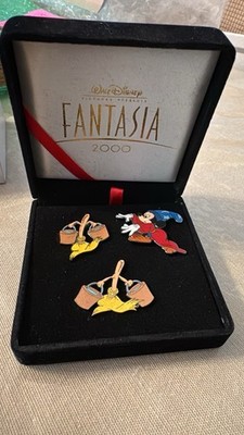 Disney Parks Fantasia 2000 Sorcerer's Apprentice Set of 3 Pins in Original Case