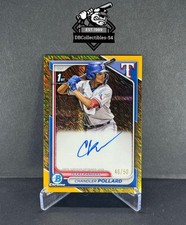 2024 Bowman Chrome Chandler Pollard 1st Gold Shimmer Auto 46/50 Texas Rangers