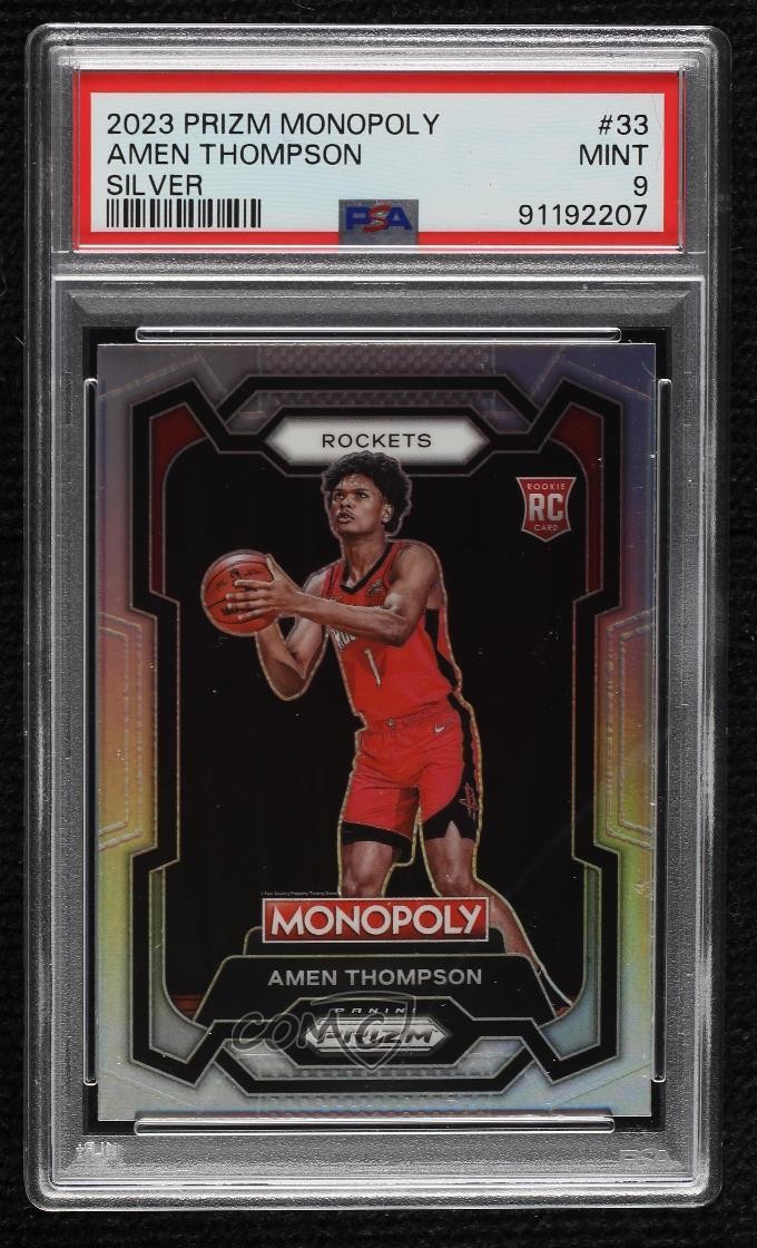2023-24 Panini Prizm Monopoly Silver Prizm Amen Thompson #33 PSA 9 MINT 0x51