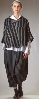 Moyuru Tokyo Avant-Garde Stripped Button-down Shirt Jacket O/S FREE US S/H
