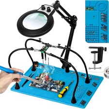 Helping Hands Soldering Station, 10X Magnifying Glass with Light