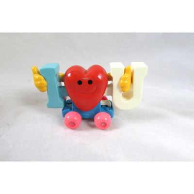 TOMY Die Cast Whimsical Wheels I Heart You 2801 Movable Metal Toy Japan 1982