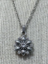 Brighton Cora Silver Tone Crystal Pendant Necklace 18 inches