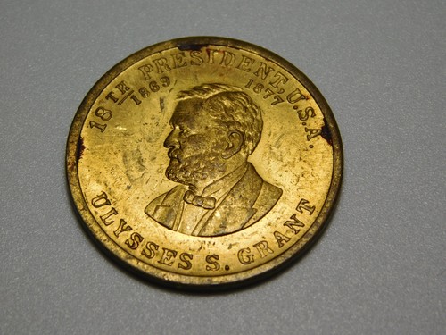 VINTGE COIN TOKEN MEDAL ULYSSES S GRANT 18th PRESIDENT 1869 1877 AMERICAN CAESAR - Picture 3 of 7