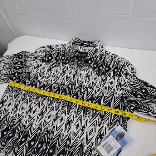 Outback Trading Co. Damen Shelby Shirt schwarz/weiß Polyester Perlen Druckknopf Gr. L - Bild 8 von 12