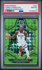 🏀 2023 PANINI MOSAIC CHRIS LIVINGSTON 6/10–GREEN FLUORESCENT PRIZM (PSA-POP 2!)