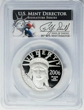 2006-W $100 Statue Of Liberty Platinum Eagle Diehl Sig PR69 DCAM PCGS 950701-3