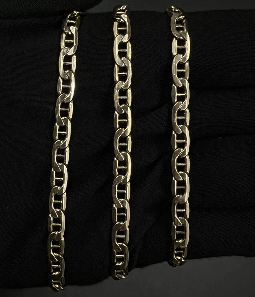 22.5” 10K Semi-Solid Yellow Gold Mariner Chain | 11.23g | 5.3MM | RL | Italy - Image 3 of 4