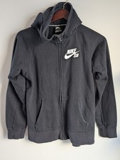 Nike SB Hoodie Boys XL Black White Icon Full Zip Youth Size 18-20 832529-010
