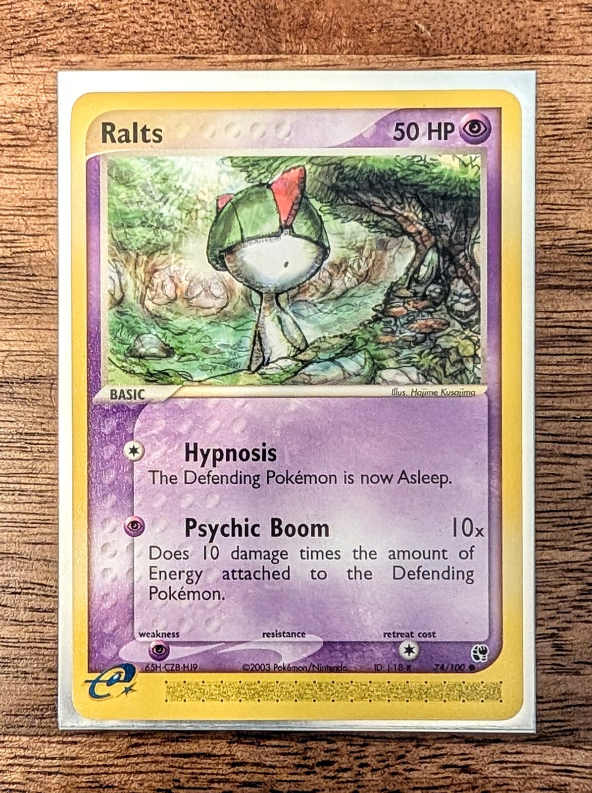 Ralts 74/100 EX Sandstorm Pokemon Card LP+