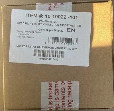 Pokemon TCG Prismatic Evolutions TECH STICKER CASE Factory Sealed 12 ct 3x packs
