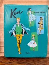 Vintage 1961 Ken Doll Case   Teal Ponytail Era   Original Mattel