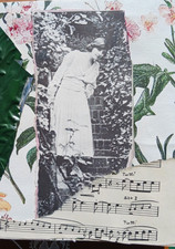 Junk Journal with Hand Dyed Rose Paper Garden Themed 56 Pages