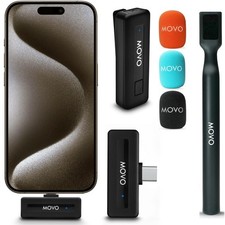 Wireless Mini UC Ultra Compact Wireless Lavalier Microphone for iPhone 15/16/...